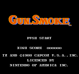 Gun.Smoke (USA) Title Screen